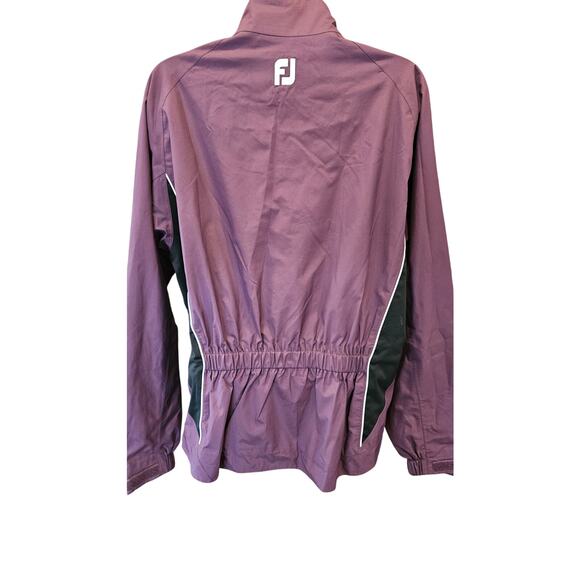 FootJoy Golf Windbreaker Full Zip Purple/Black Jacket M hidden zip pockets EUC - Picture 3 of 10